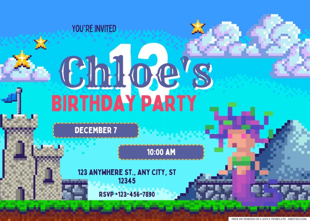 FREE Editable Gamer Birthday Invitation