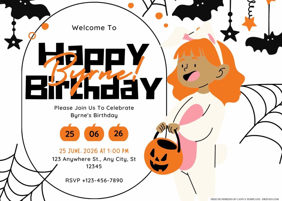 FREE Editable Halloween Birthday Invitation