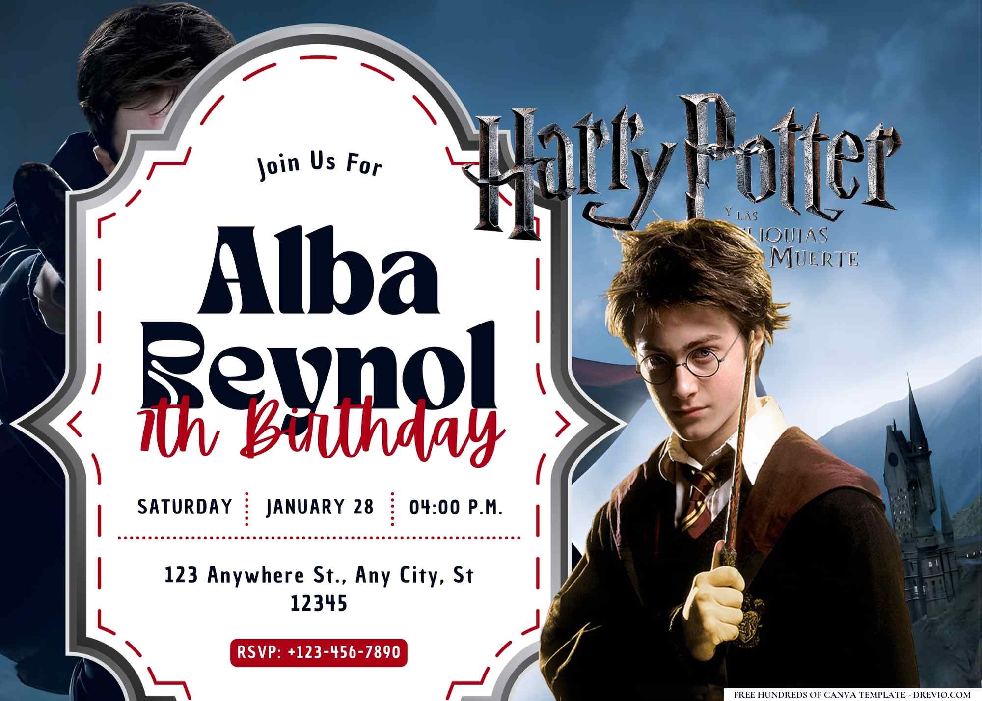 FREE Harry Potter Birthday Canva Templates Download Hundreds FREE PRINTABLE Birthday