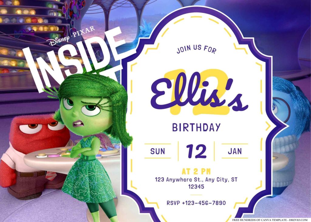 FREE Editable Inside Out Birthday Invitation
