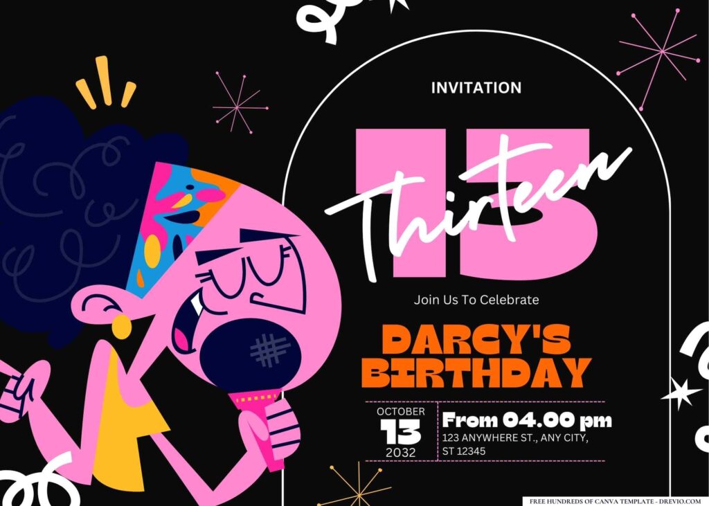 FREE Editable Karaoke Night Birthday Invitation