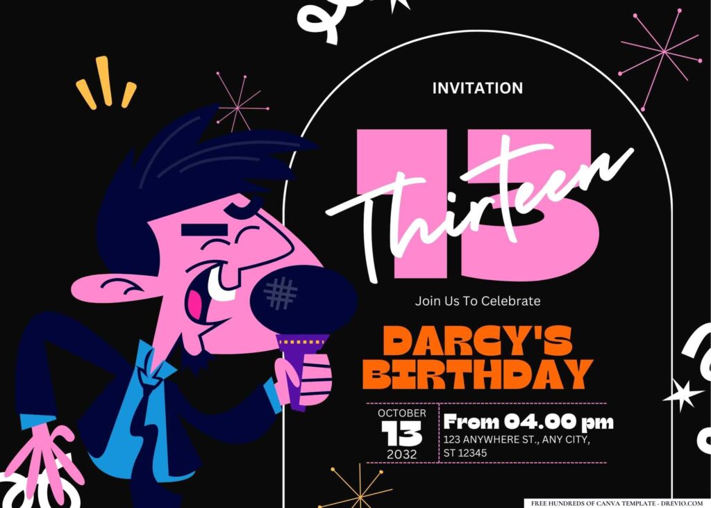 FREE Editable Karaoke Night Birthday Invitation