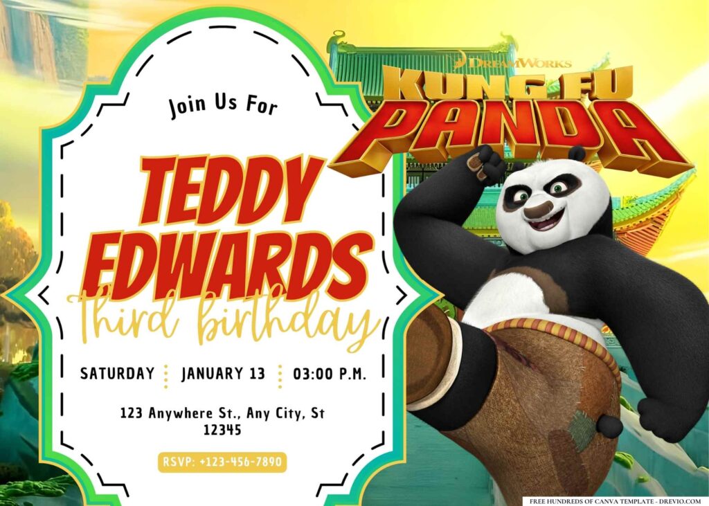 Kung Fu Panda Birthday Invitation