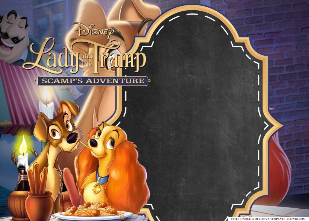 Invitation Template of 16+ Lady and the Tramp Birthday Invitation Templates 2