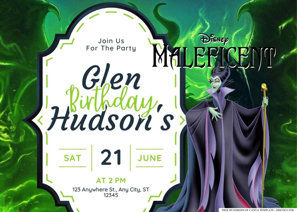 FREE Editable Maleficent BirtFREE Editable Maleficent Birthday Invitationhday Invitation