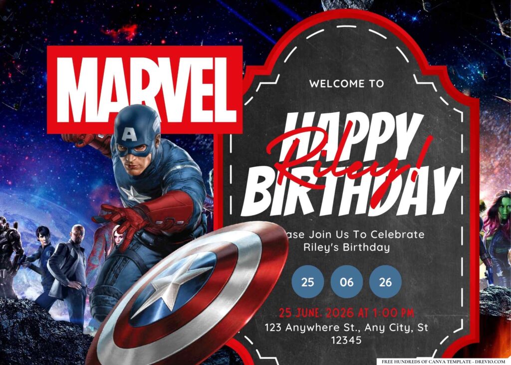 FREE Editable Marvel Birthday Invitation