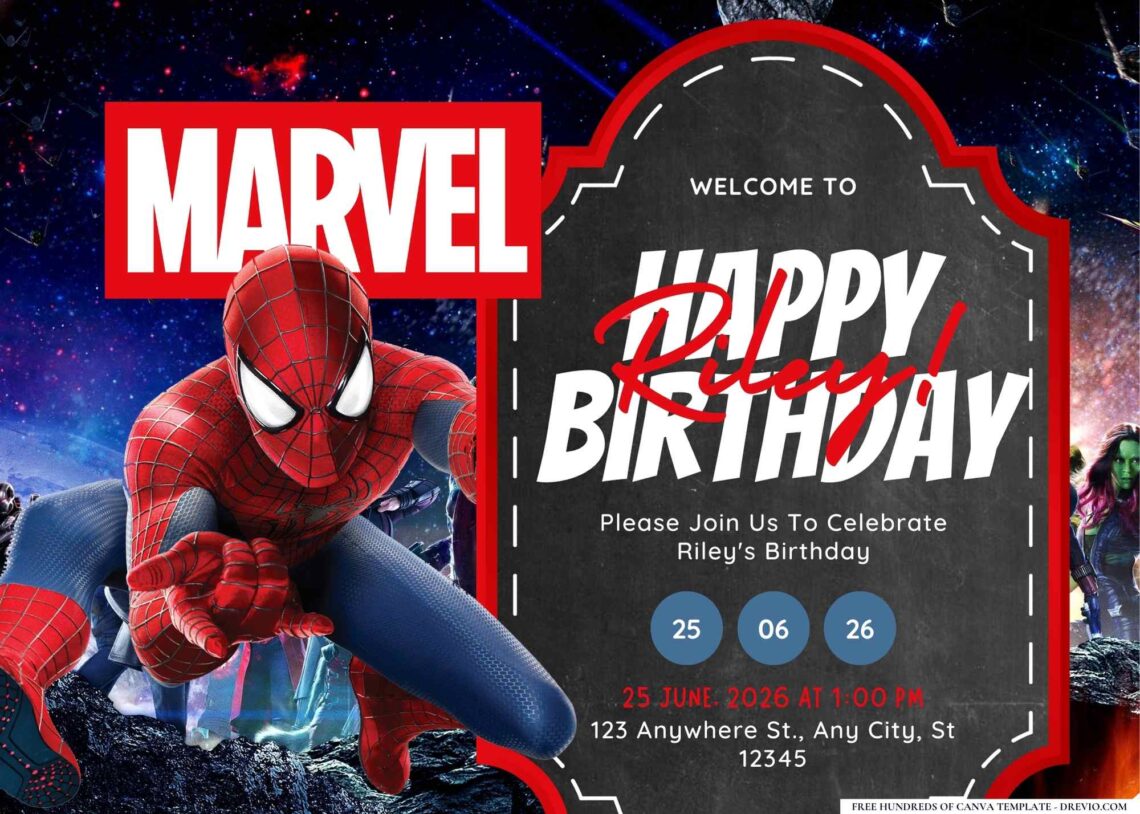 FREE Editable Marvel Birthday Invitation