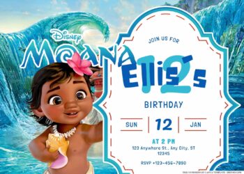 FREE Editable Moana Island Birthday Invitation