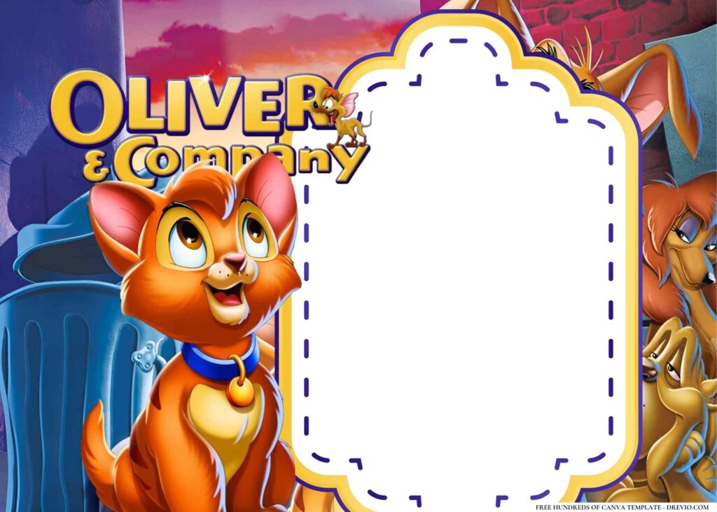 Invitation Template of 18+ Oliver & Company Birthday Invitation Templates 1