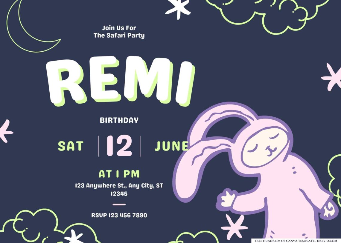 FREE Editable Pajama Party Birthday Invitation