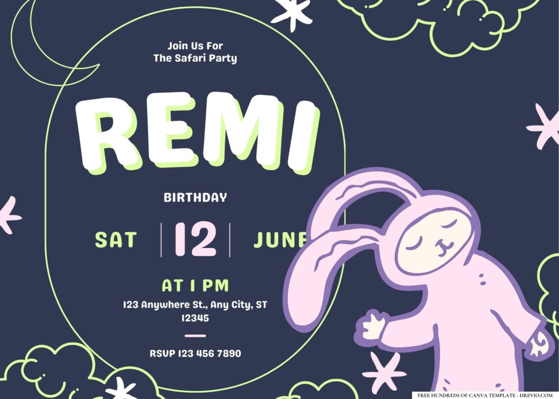FREE Editable Pajama Party Birthday Invitation