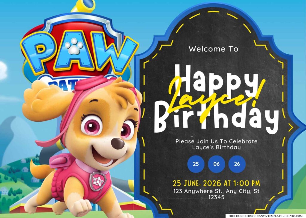 Invitation Template of 14+ Paw Patrol Paws Birthday Invitation Templates 10