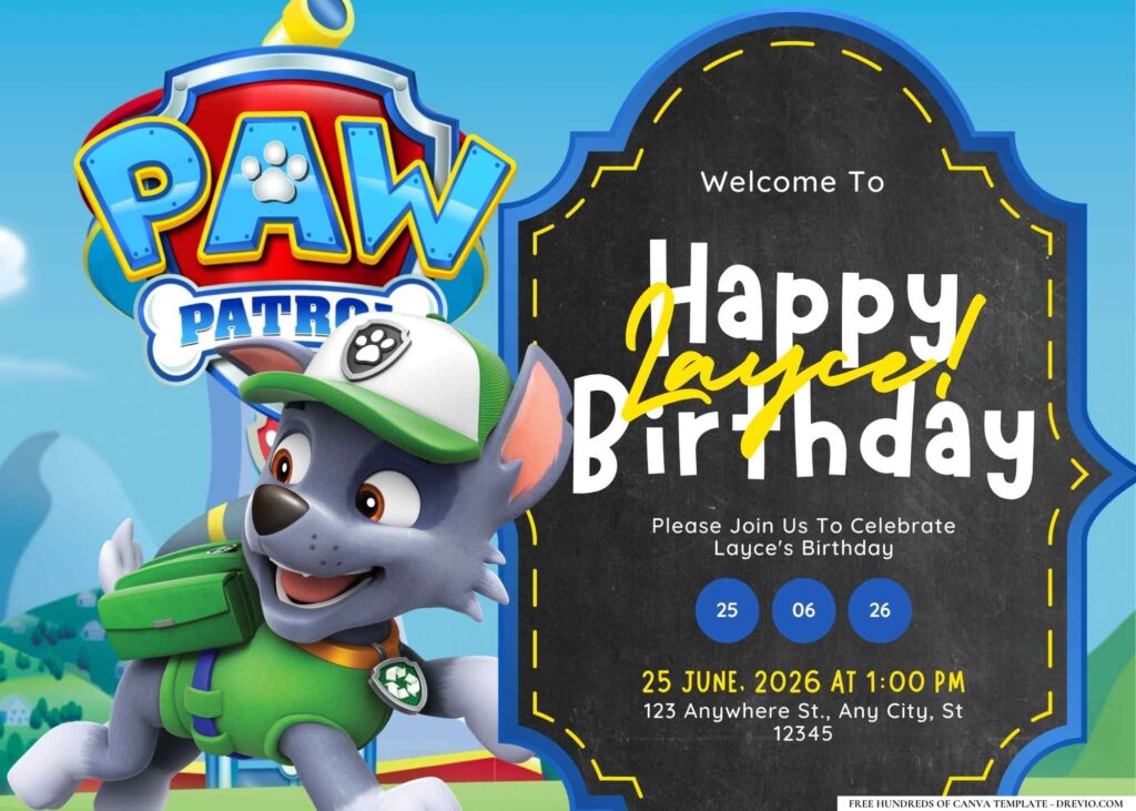 Invitation Template of 14+ Paw Patrol Paws Birthday Invitation Templates 2