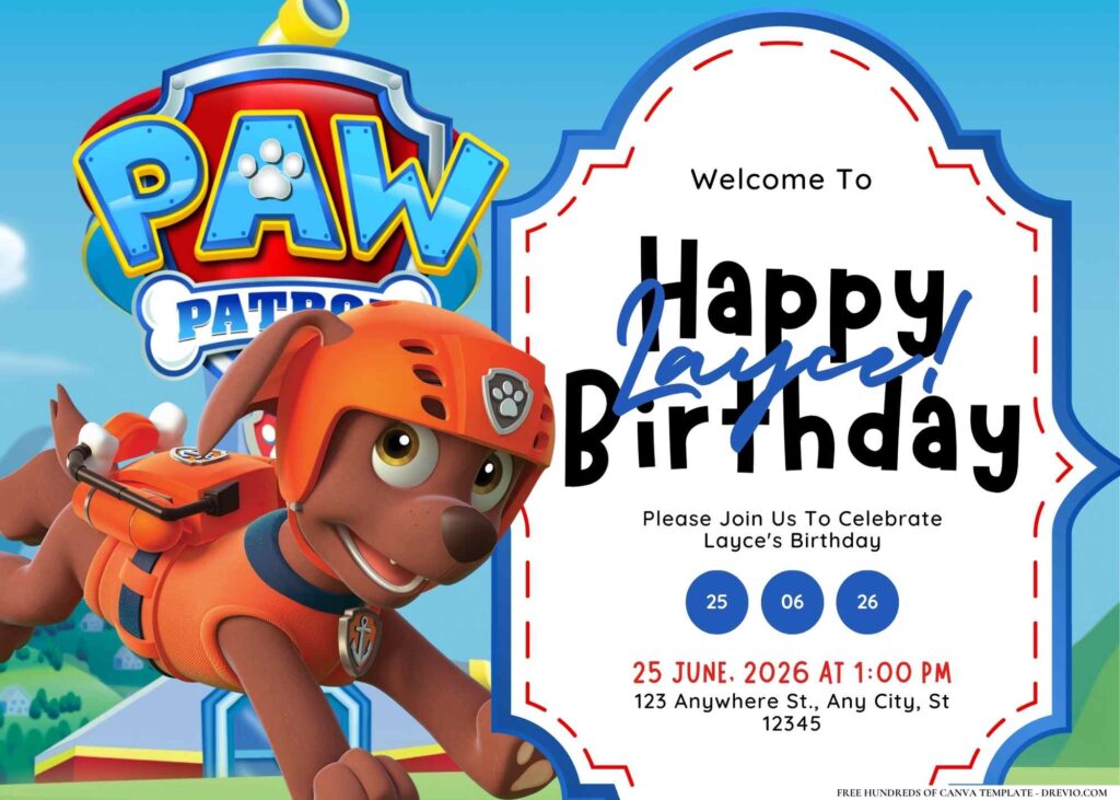 Invitation Template of 14+ Paw Patrol Paws Birthday Invitation Templates 4