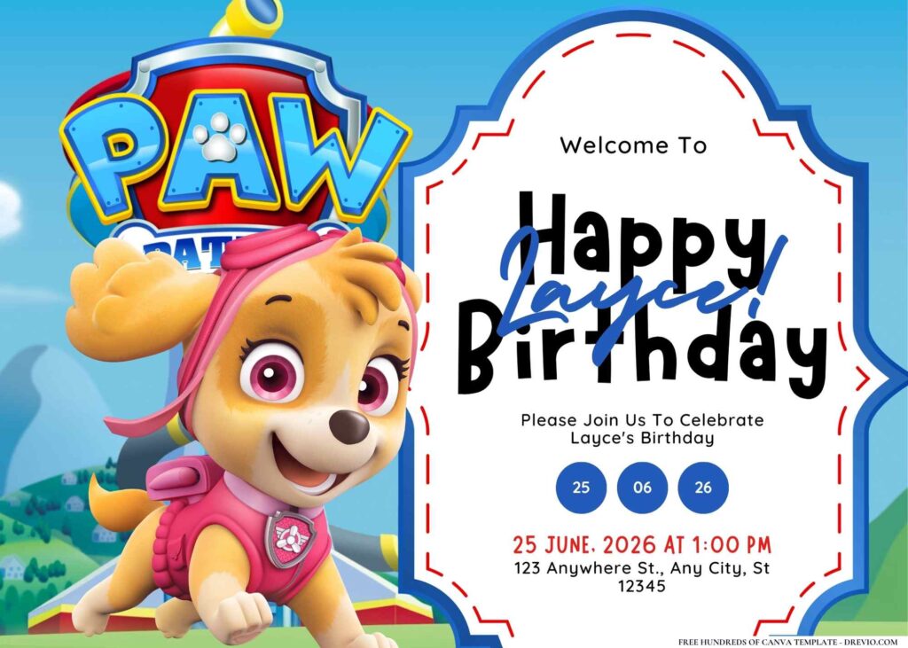 Invitation Template of 14+ Paw Patrol Paws Birthday Invitation Templates 8