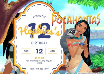 FREE Editable Pocahontas Birthday Invitation