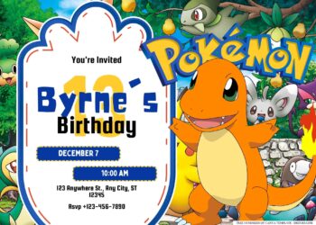 FREE Editable Pokémon Adventure Birthday Invitation