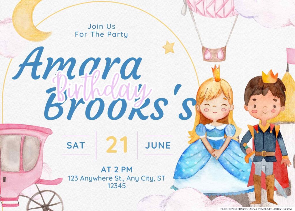 FREE Editable Princess Party Birthday Invitation