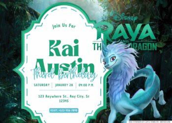 FREE Editable Raya and the Last Dragon Birthday Invitation