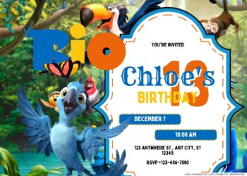 FREE Editable Rio Carnival Birthday Invitation