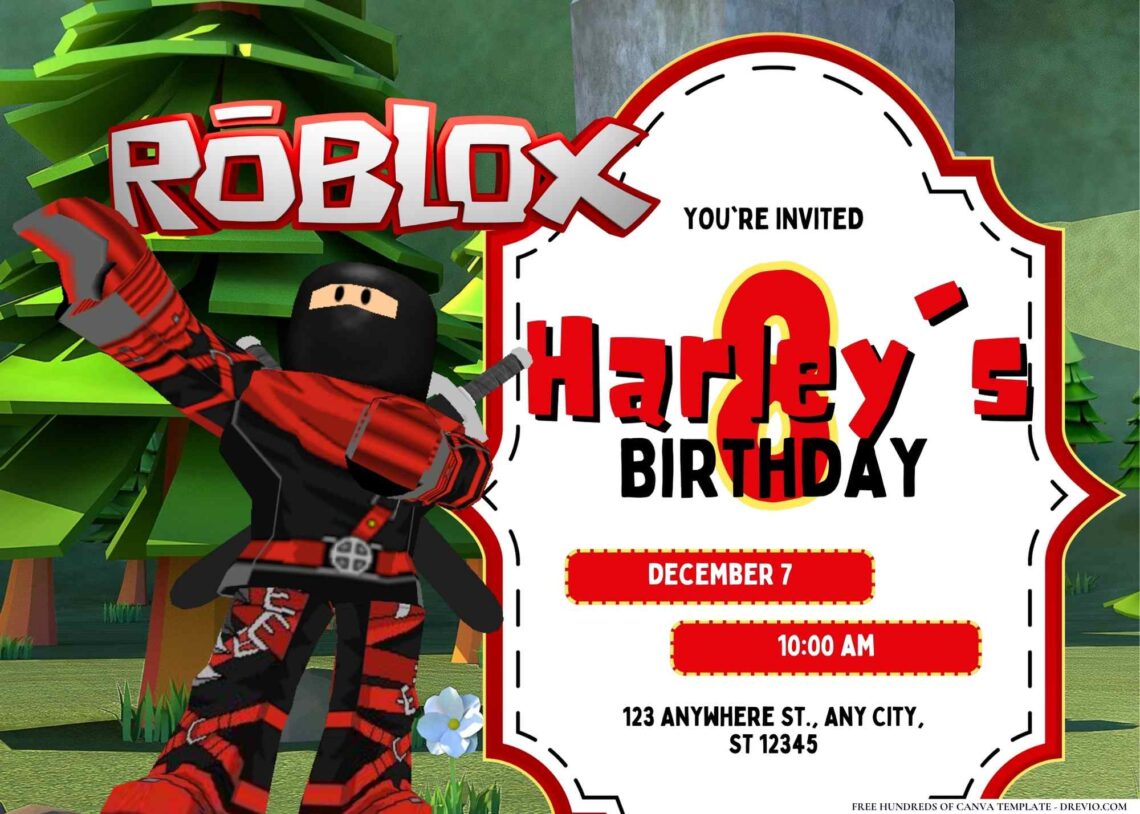 Free Roblox Birthday Invitation Templates