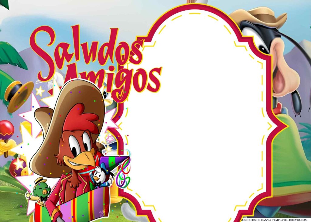 Invitation Template of 14+ Saludos Amigos Birthday Invitation Templates 7