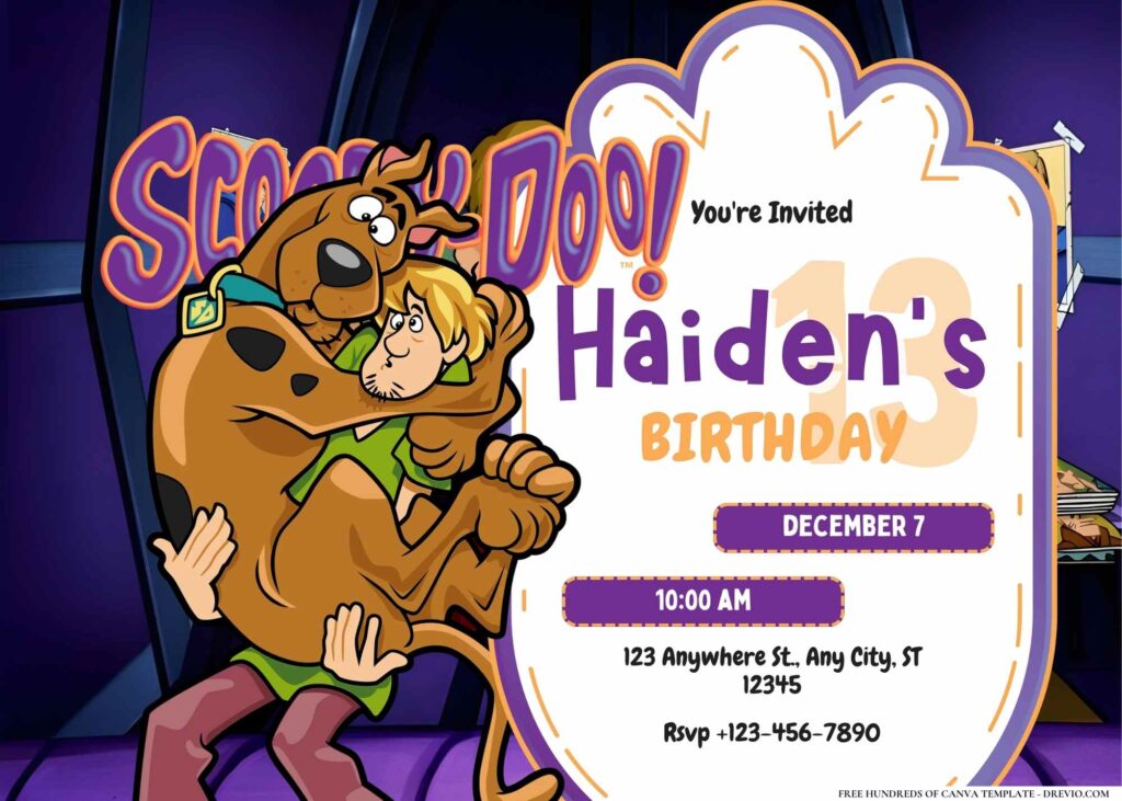 Free Scooby-Doo Mystery Birthday Invitation