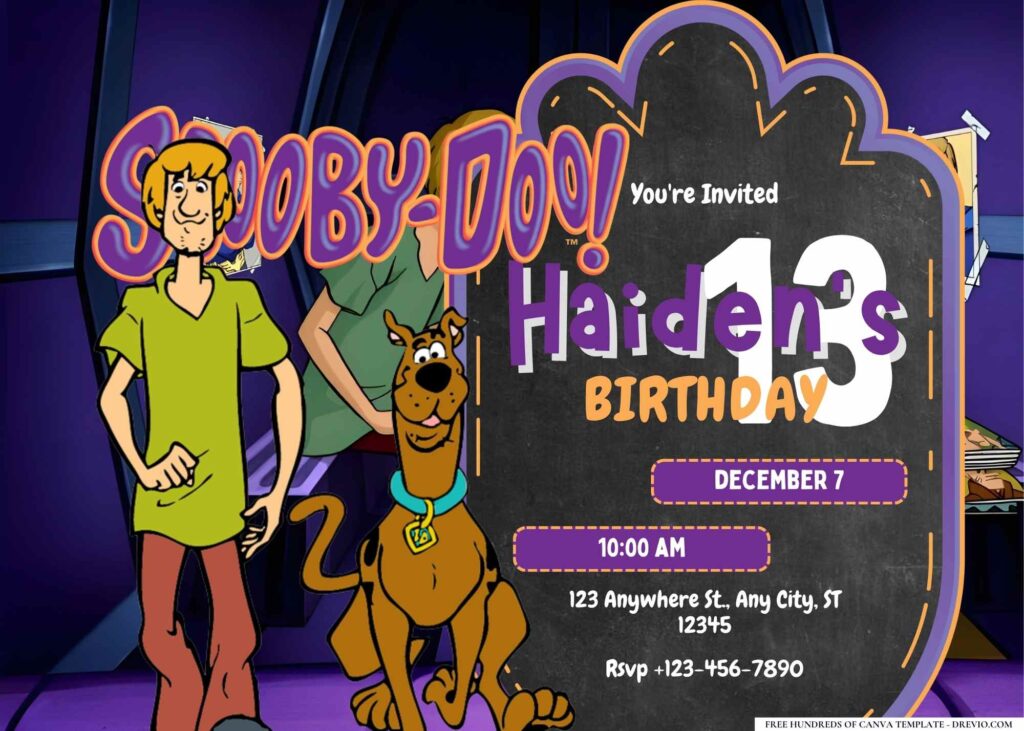 Free Scooby-Doo Mystery Birthday Invitation