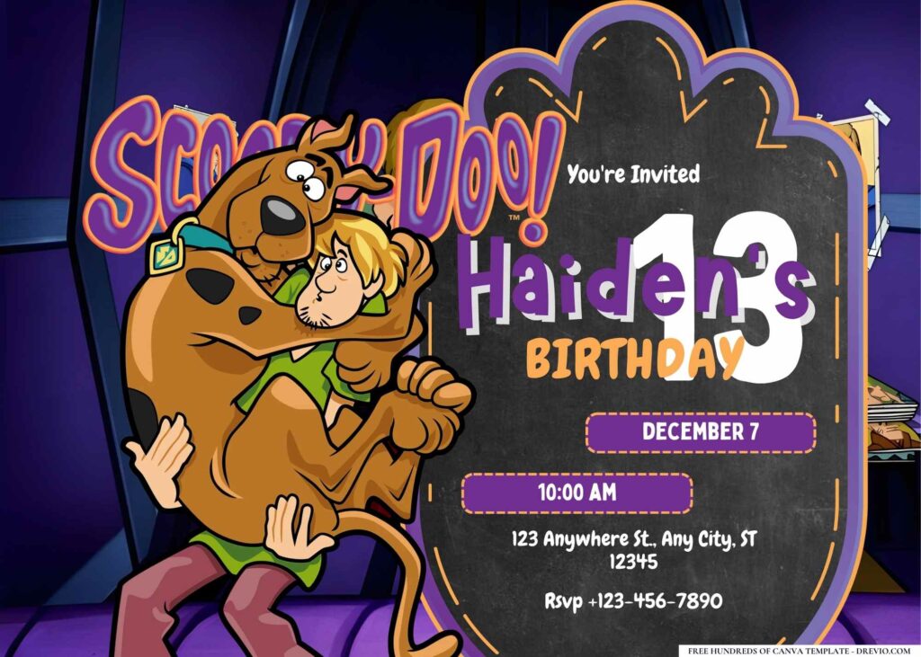 Free Scooby-Doo Mystery Birthday Invitation