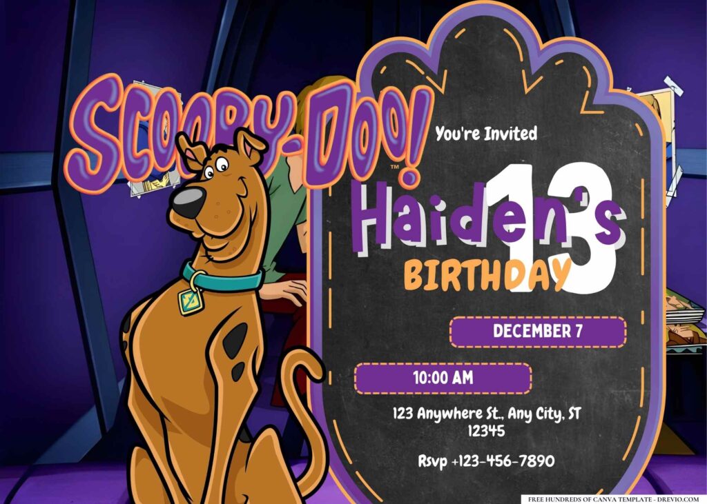 Free Scooby-Doo Mystery Birthday Invitation