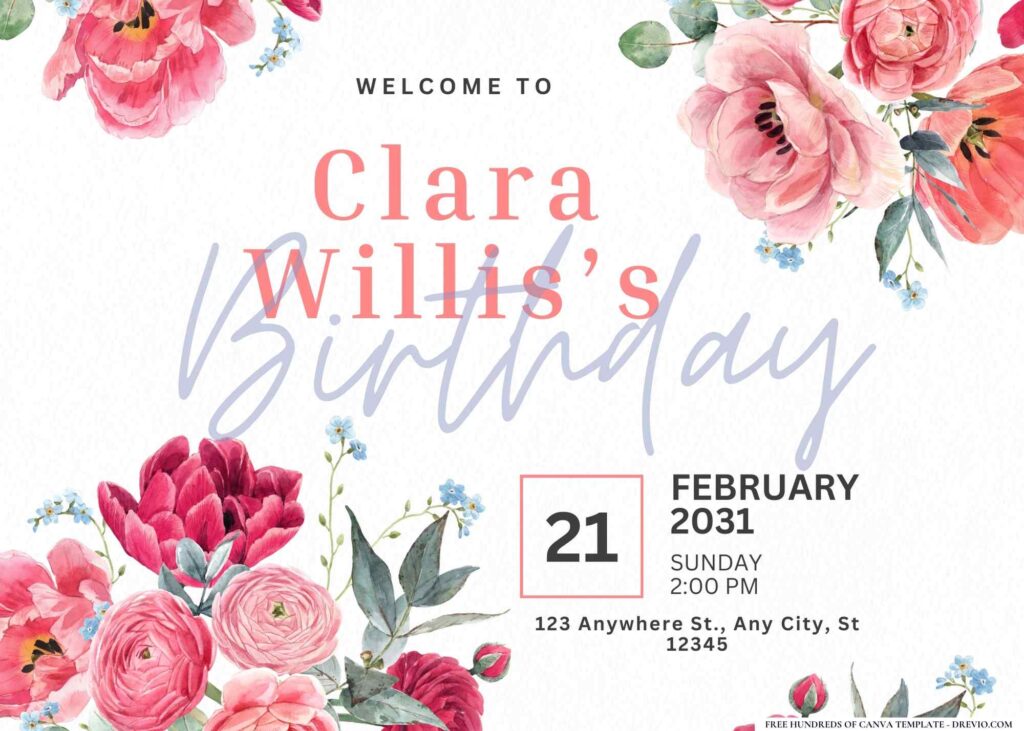 FREE Editable Spring Garden Birthday Invitation