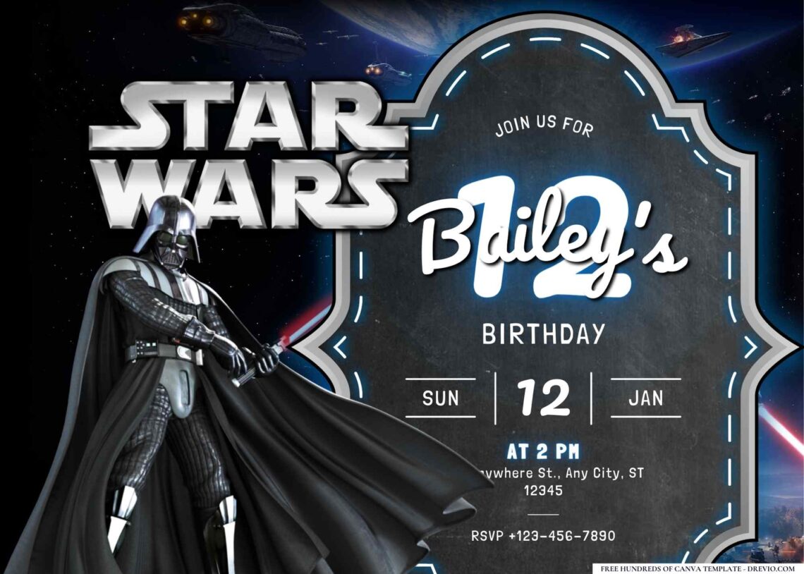 FREE Editable Star Wars Birthday Invitation