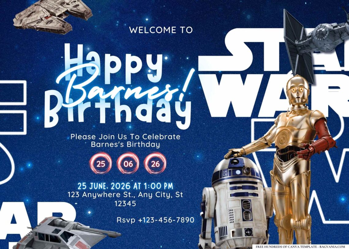 Star Wars Galaxy Birthday Invitation