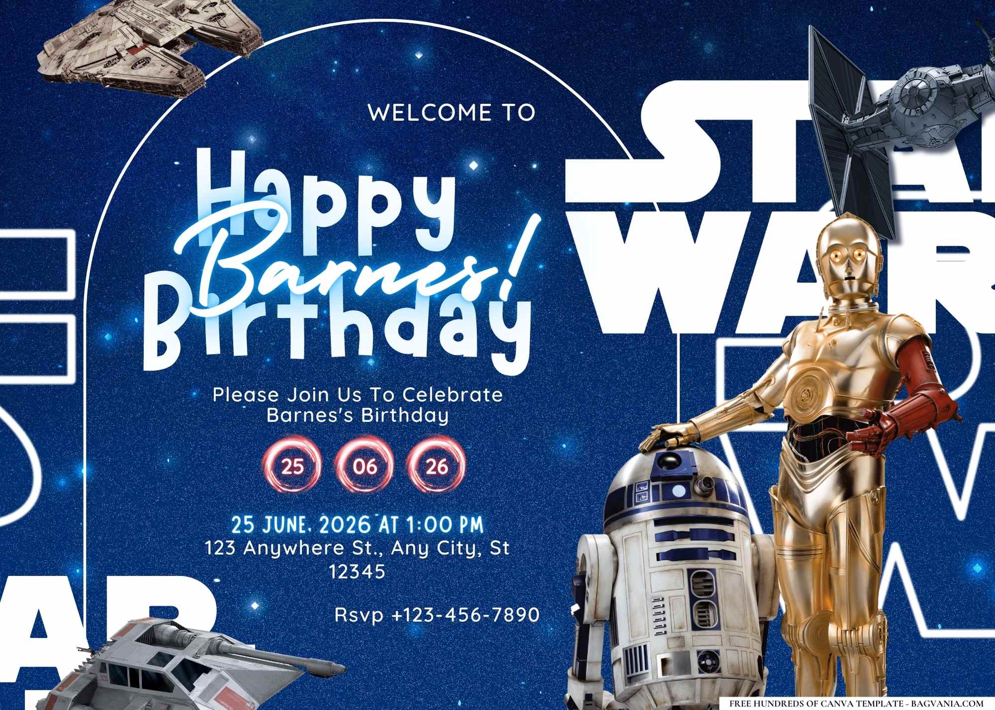 FREE-Star Wars Galaxy-Birthday-Canva-Templates (9) | Download Hundreds ...