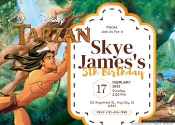 FREE Editable Tarzan Birthday Invitation