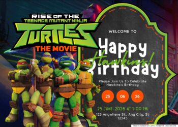 FREE Editable Teenage Mutant Ninja Turtles Birthday Invitation