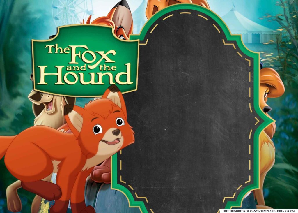 Invitation Template of 18+ The Fox and the Hound Birthday Invitation Templates 2