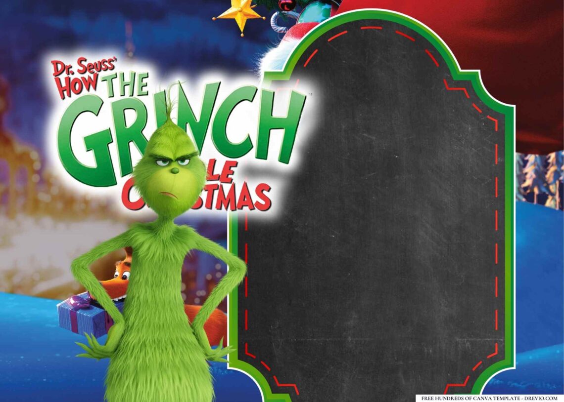 FREE-The Grinch-Birthday-Canva-Templates (12) | Download Hundreds FREE ...