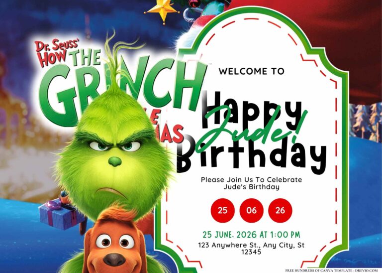 18+ The Grinch Birthday Invitation Templates | Download Hundreds FREE ...