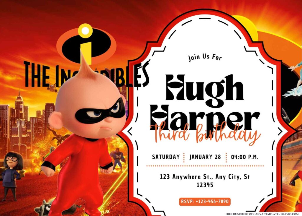 FREE Editable The Incredibles Birthday Invitation