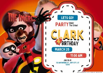 FREE Editable The Incredibles Birthday Invitation
