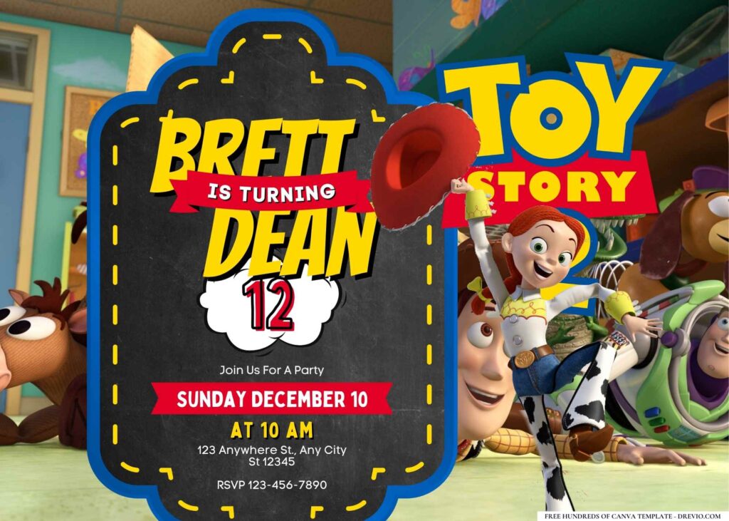 FREE Editable Toy Story 2 Birthday Invitation