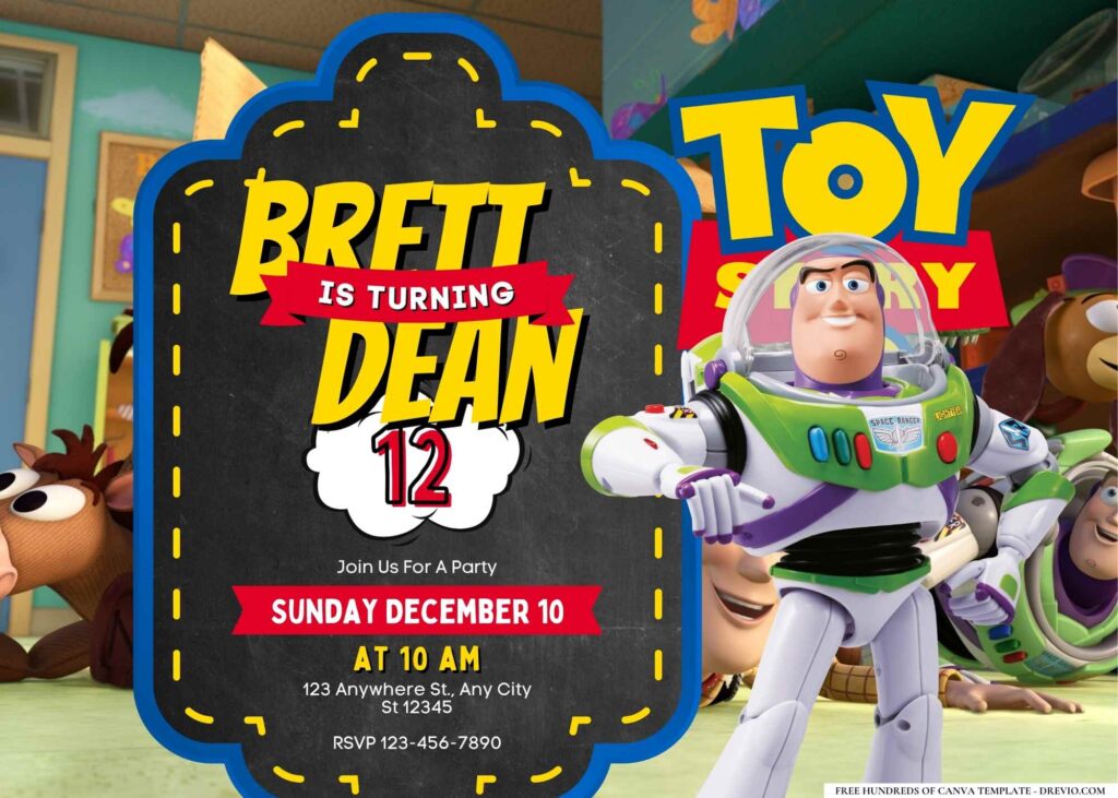 FREE Editable Toy Story 2 Birthday Invitation