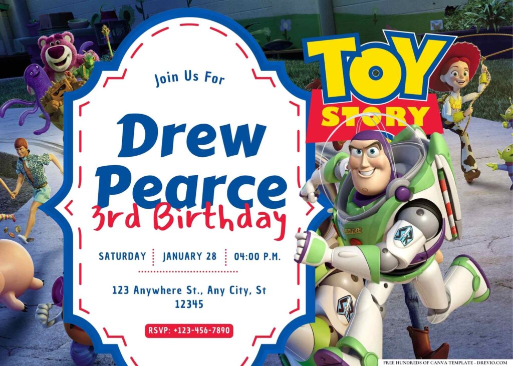FREE Editable Toy Story 3 Birthday Invitation