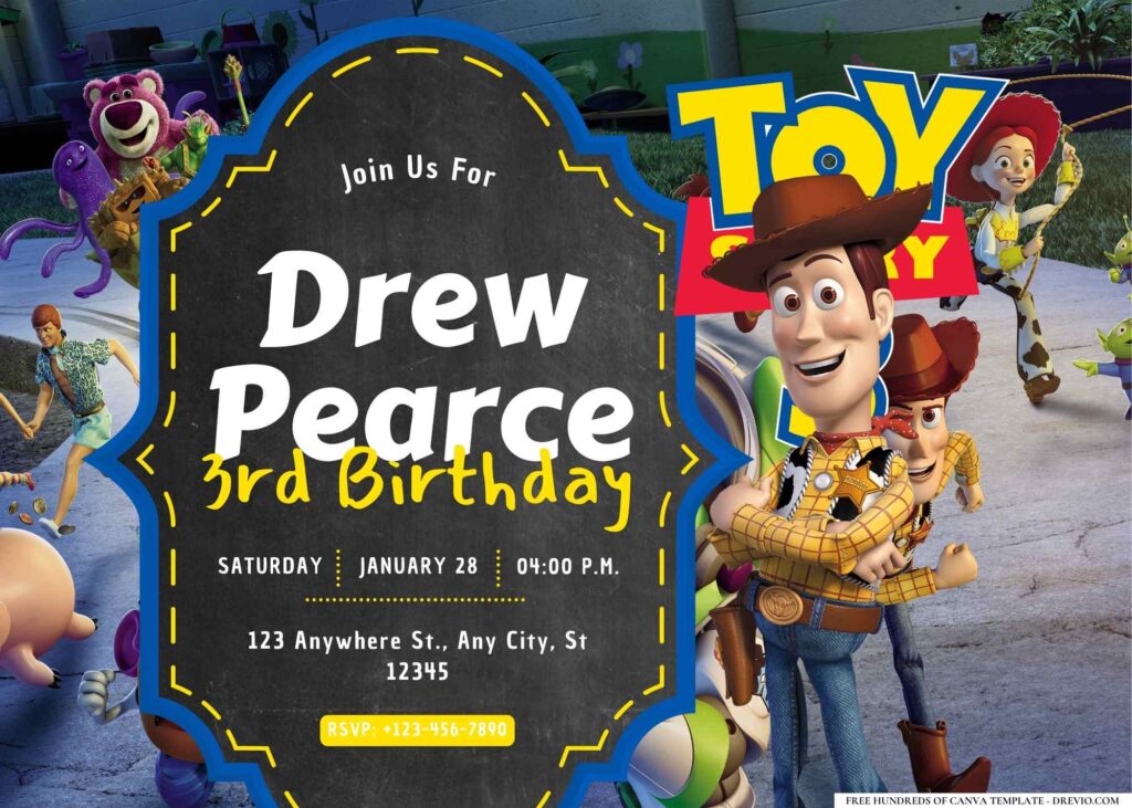 FREE Editable Toy Story 3 Birthday Invitation