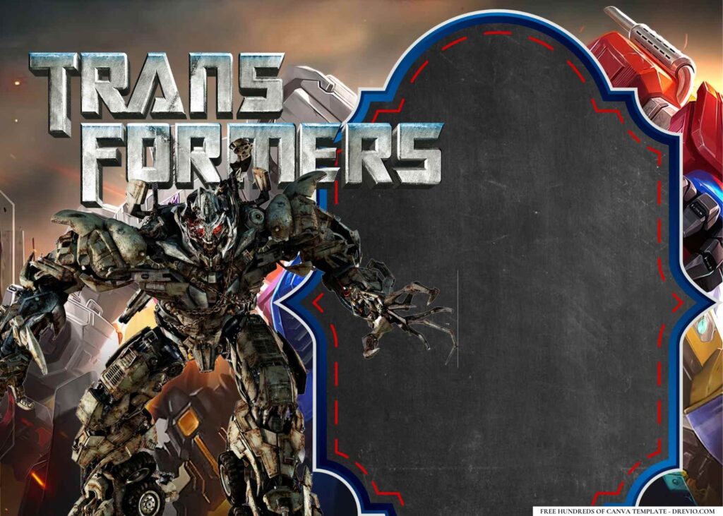 FREE Editable Transformers Birthday Invitation