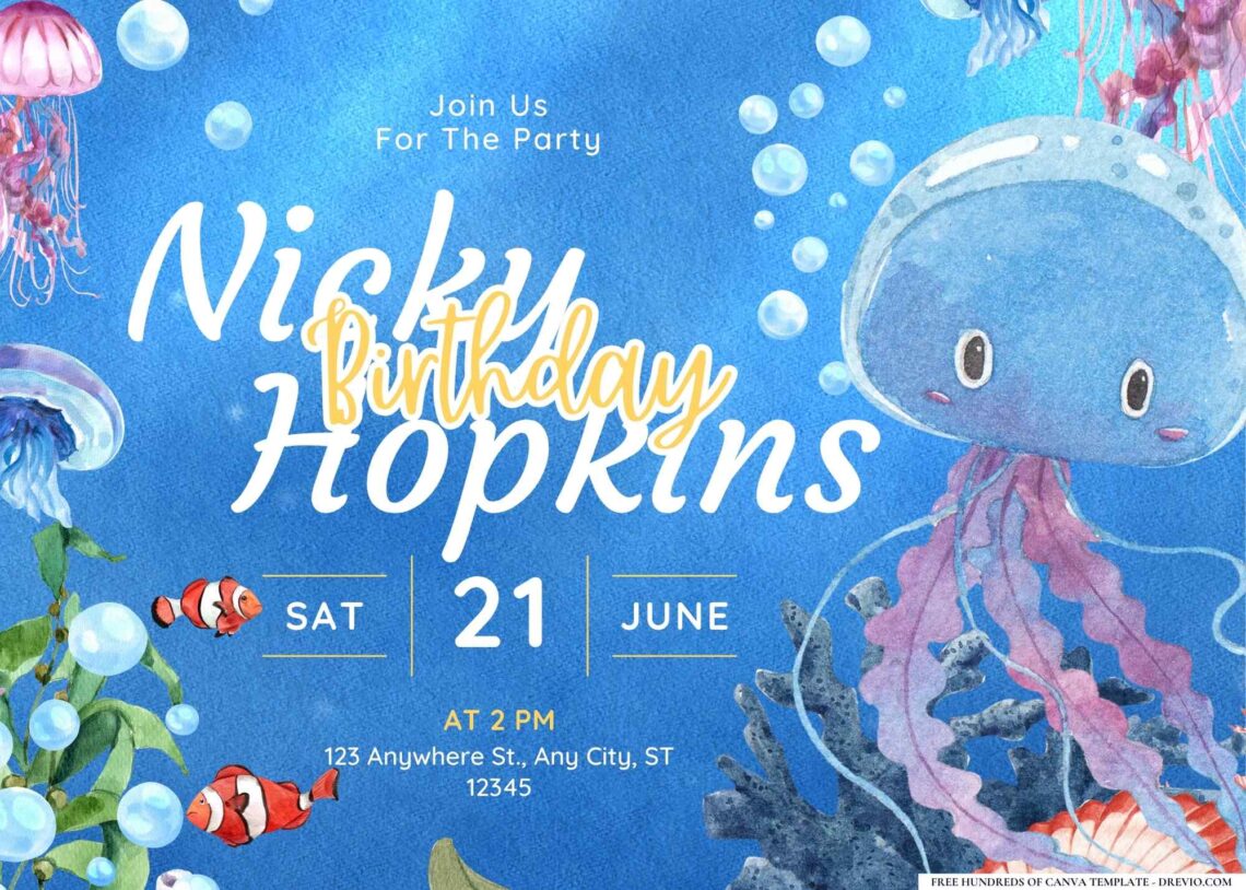 FREE Editable Under the Sea Birthday Invitation