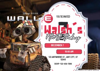 FREE Editable WALL-E Birthday Invitation