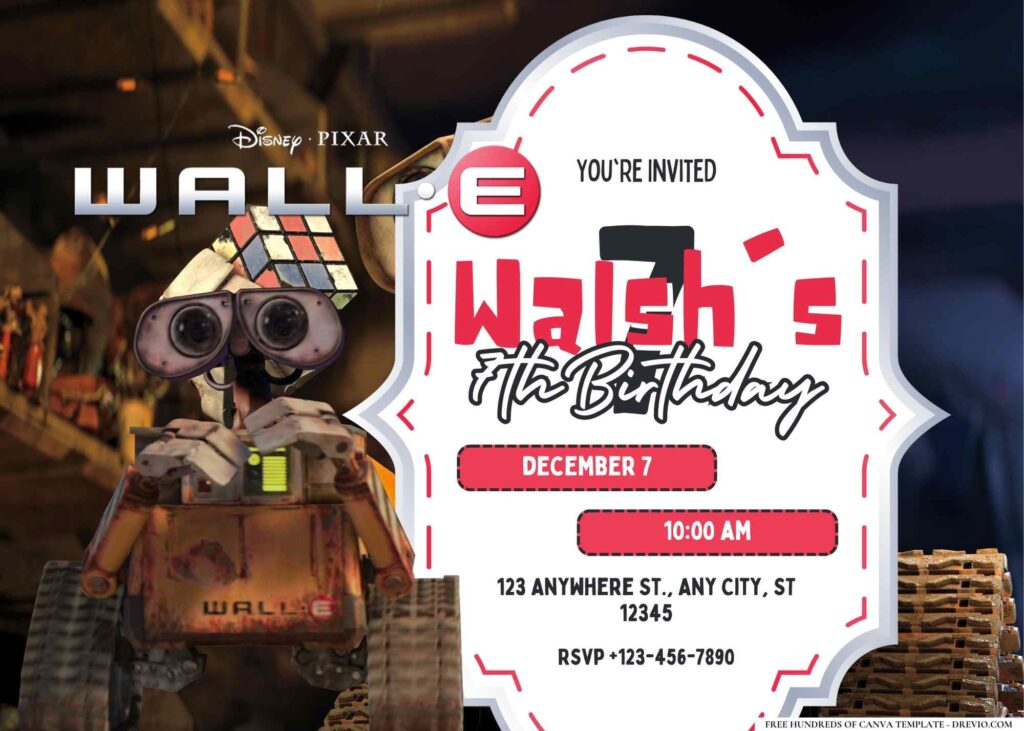 Invitation Template of 22+ WALL-E Birthday Invitation Templates 5