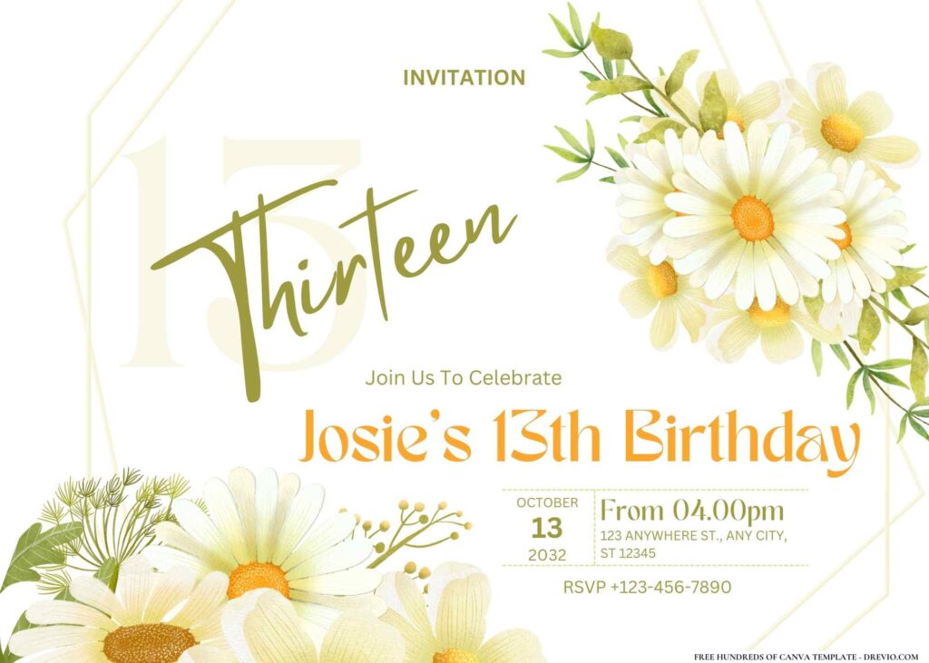 FREE Editable Spring Fling Birthday Invitation